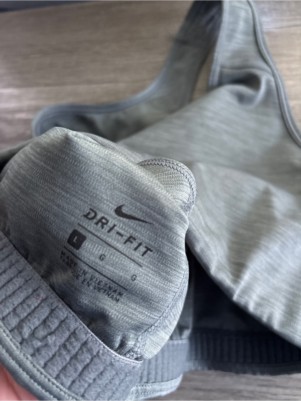 Nike Dri-Fit Racerback Grey Sports Bra - Picture 2 of 3